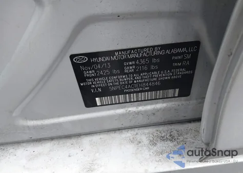 2014 Hyundai Sonata Limited из США, поврежденный, VIN 5NPEC4AC1EH844846